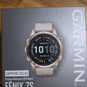Garmin Fenix 7S Sapphire Solar Smartwatch - Beige